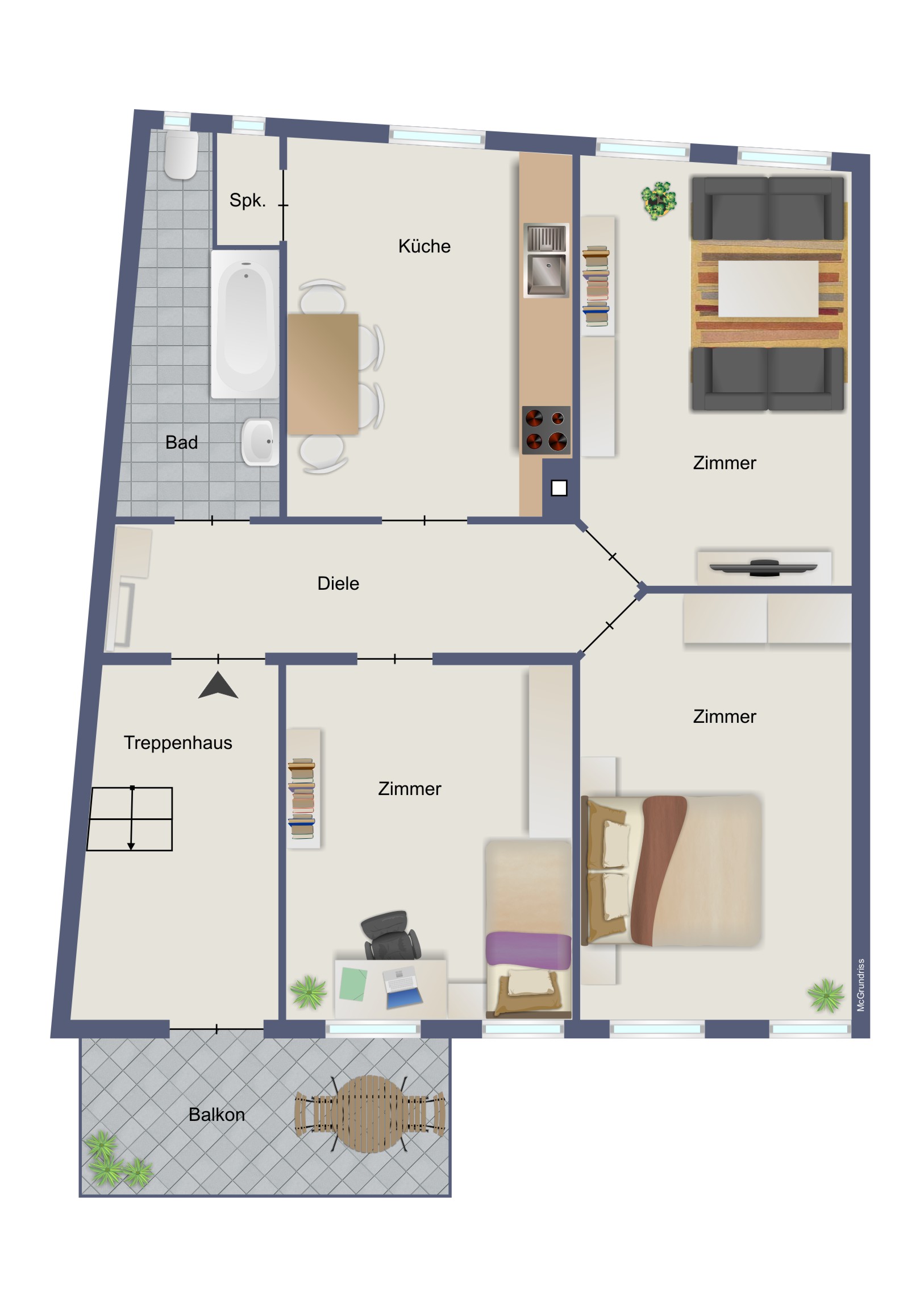 Kernsanierte Wohnung mit herrlichem Moselblick